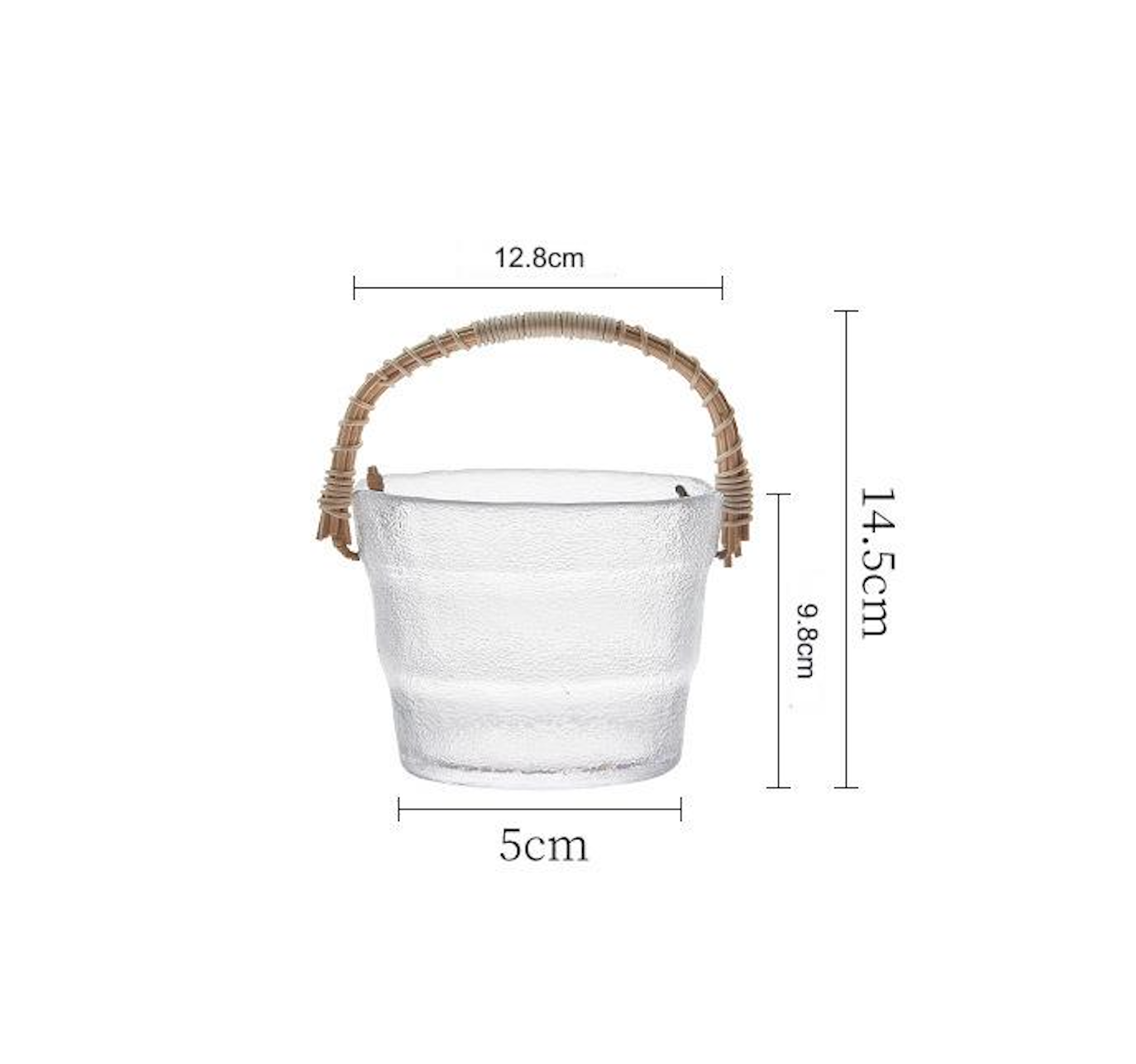 Bamboo and Rattan Glass Fruit Basket - Creative and Light Luxury Style Fruit Tray for Home, Living Room, Snacks, and Japanese-style INS Ice Bucket.