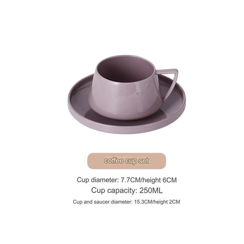 Ceramic Coffee Cup Set - INS Style for Home and Office, Perfect for Afternoon Tea, Simple Coffee Cup and Saucer Set