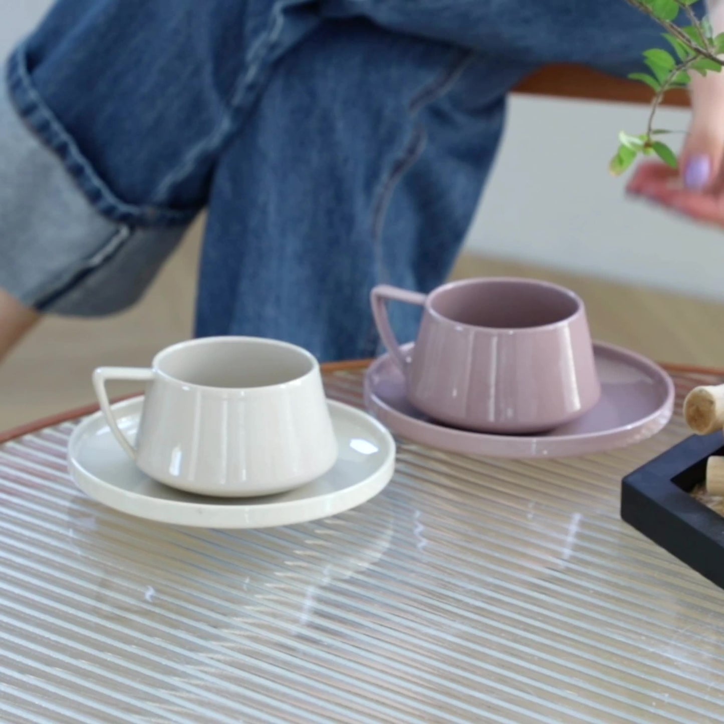 Ceramic Coffee Cup Set - INS Style for Home and Office, Perfect for Afternoon Tea, Simple Coffee Cup and Saucer Set