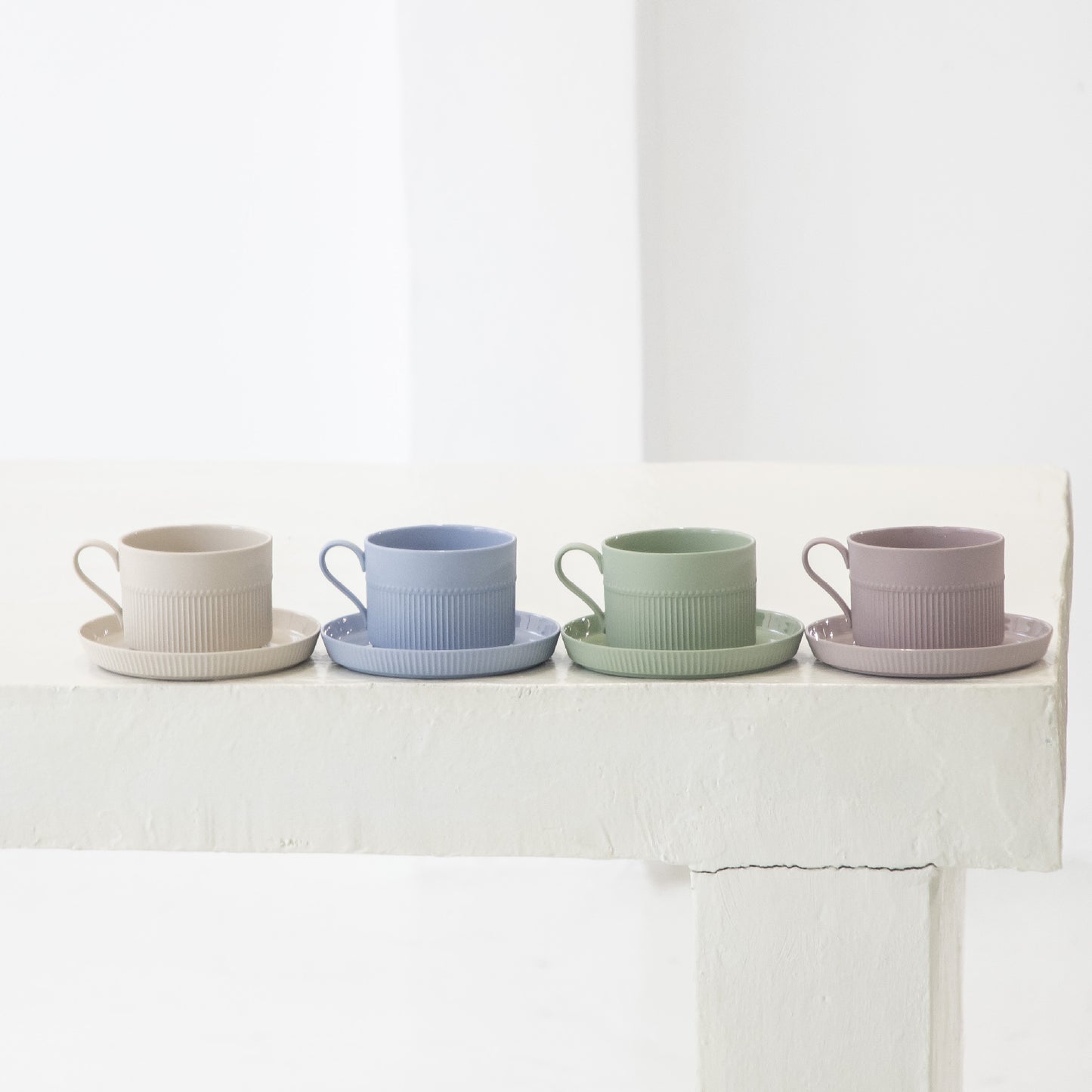 European-style Solid Color Ceramic Coffee Cup and Saucer Set -  Mark Cup for Home, Office, Afternoon Tea, and Drinking Water.