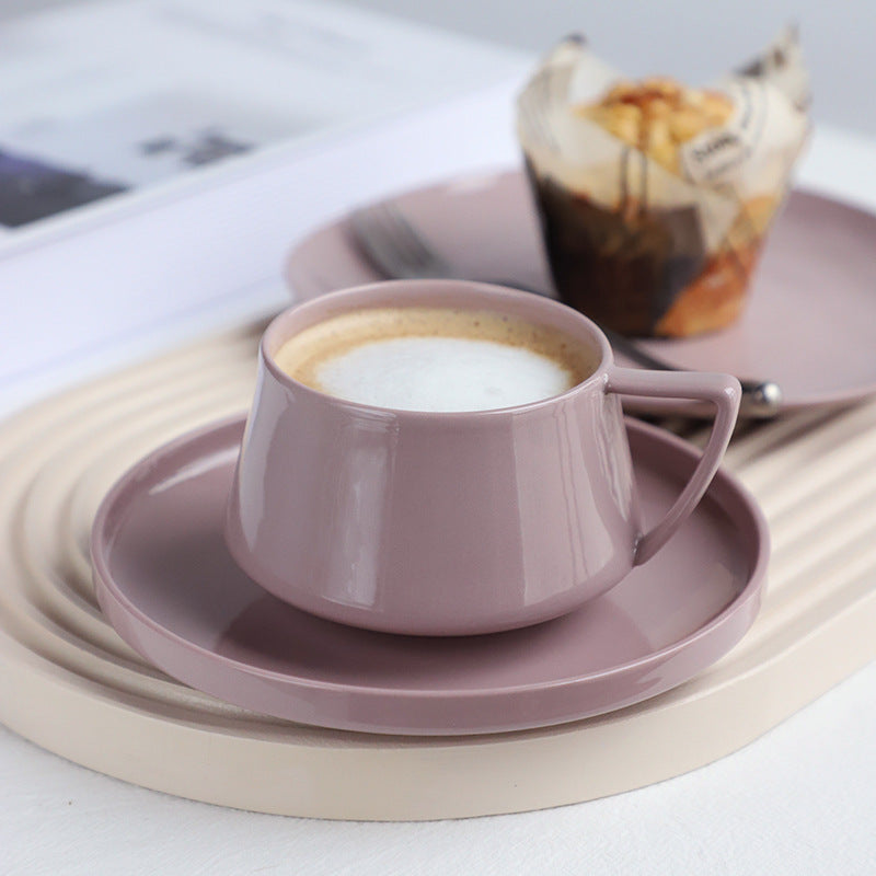 Ceramic Coffee Cup Set - INS Style for Home and Office, Perfect for Afternoon Tea, Simple Coffee Cup and Saucer Set