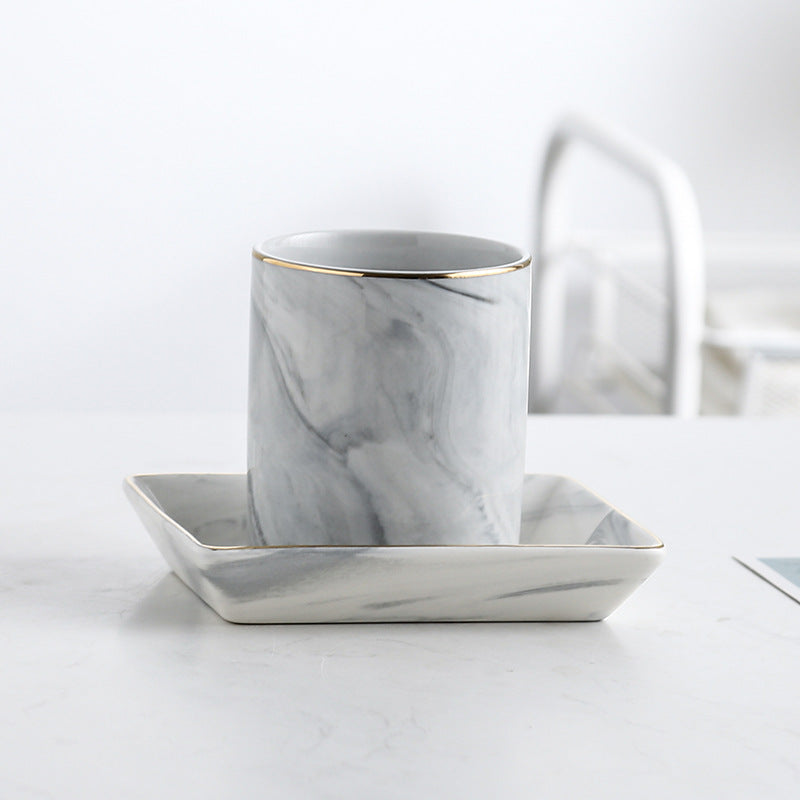 Nordic Marble Pattern Tray, Creative Home Washroom Accessories, Mouthwash Cup, Soap Dish, Jewelry Storage Ceramic Plate.