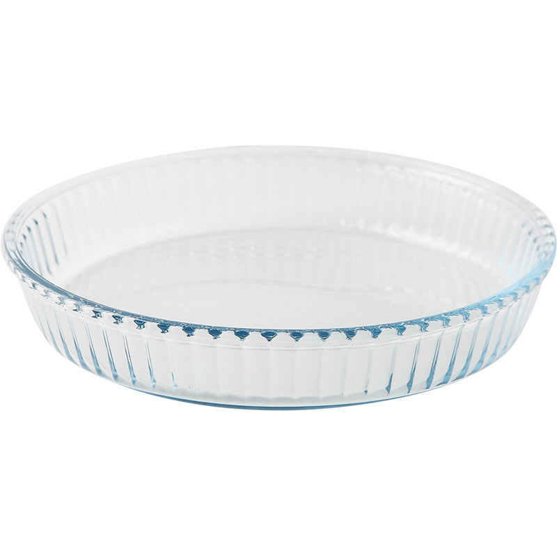 Tempered Glass Baking and Roasting Dish - Circular Ovenware for Home Use, Round Baking Bowl, Microwave-Safe Dish.