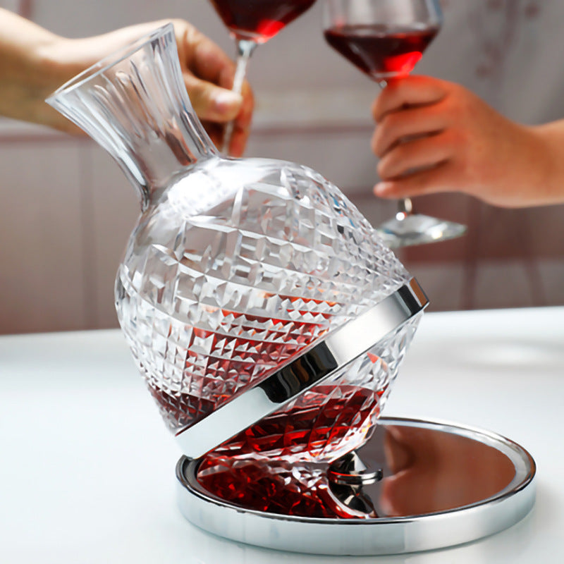 Wine Decanter with Quick Crystal Glass Swirl, Home-use Gyroscopic Wine Aerator, No-Spill Wine Decanter for Red Wine, Fast Delivery.