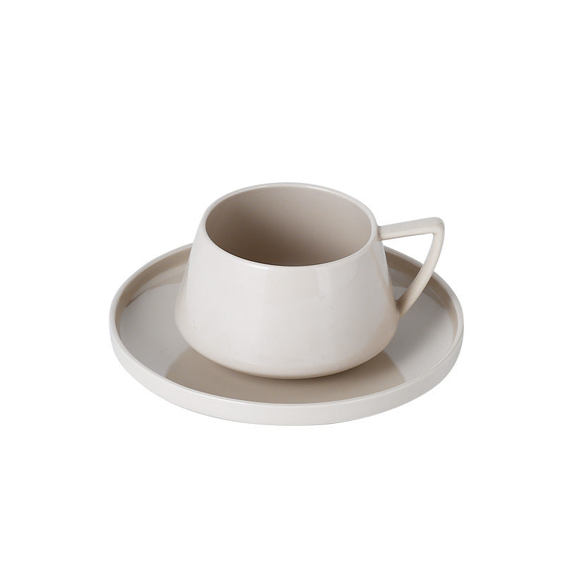 Ceramic Coffee Cup Set - INS Style for Home and Office, Perfect for Afternoon Tea, Simple Coffee Cup and Saucer Set